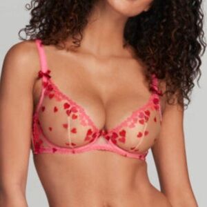 Victoria Secret Mesh Unlined Bra Push Up without padding Sz 34DDD Women